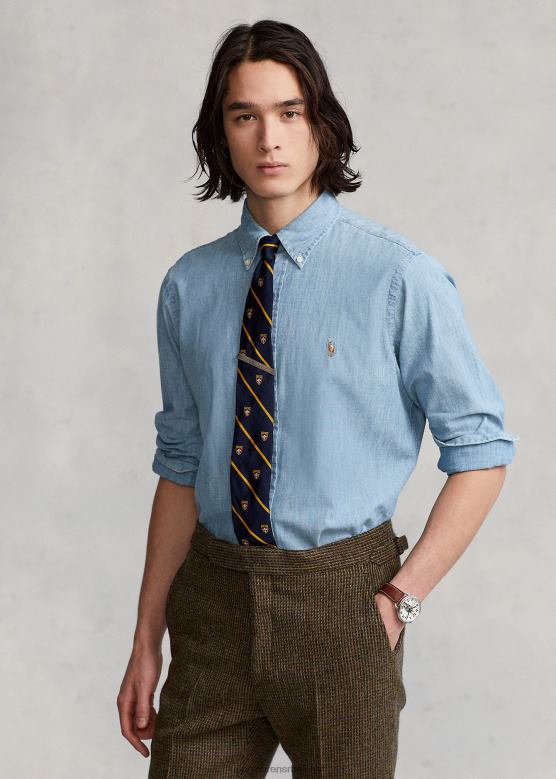 мушкарци Ralph Lauren шамбре кошуља класичног кроја V2V448424 светло индиго