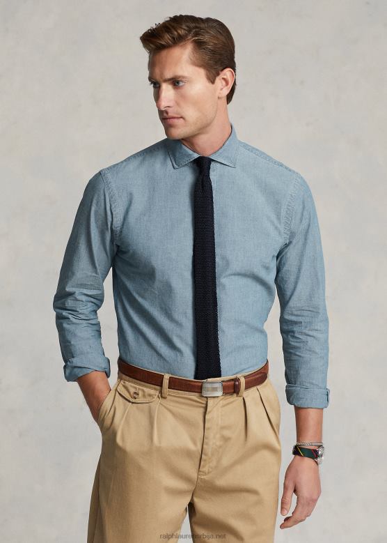 мушкарци Ralph Lauren шамбре кошуља по мери V2V448467 индиго