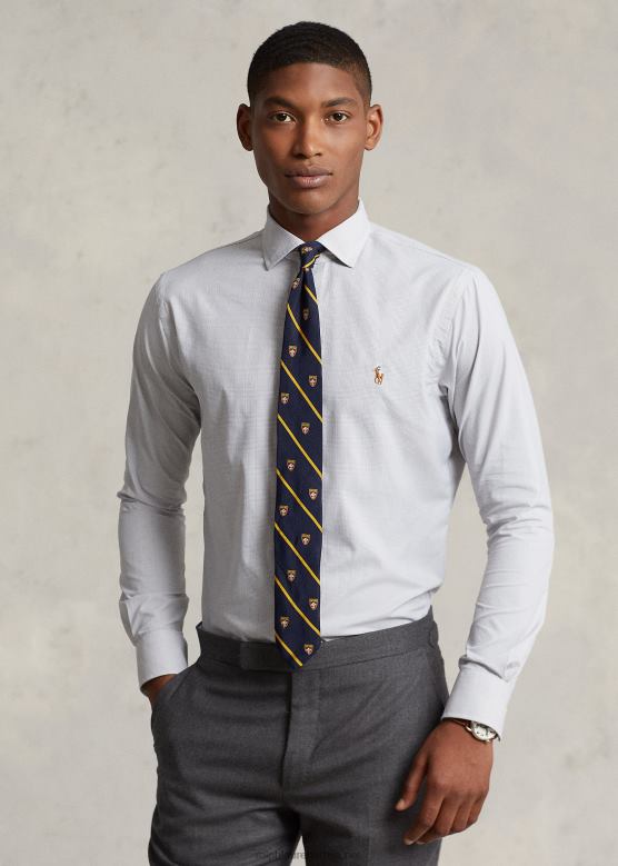 мушкарци Ralph Lauren карирана кошуља класичног кроја V2V448487 сива магла/бела