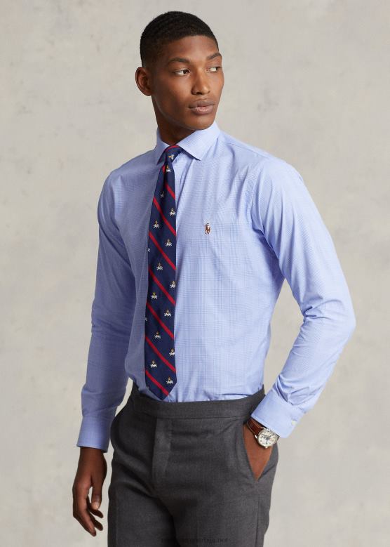 мушкарци Ralph Lauren карирана кошуља класичног кроја V2V448488 светло плава/бела