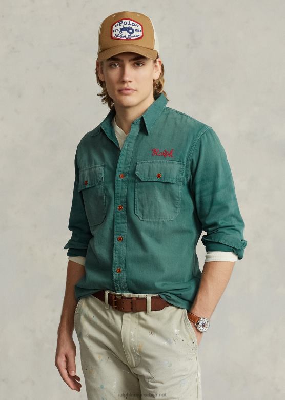 мушкарци Ralph Lauren деним радна мајица класичног кроја V2V448525 лораин емб