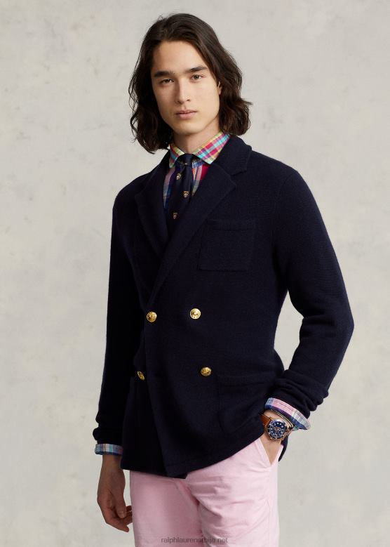 мушкарци Ralph Lauren кашмир блејзер кардиган V2V441035 авијатичарска морнарица