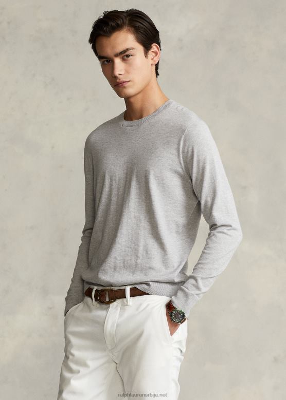 мушкарци Ralph Lauren памучни џемпер с округлим изрезом V2V441068 и преко вријеска