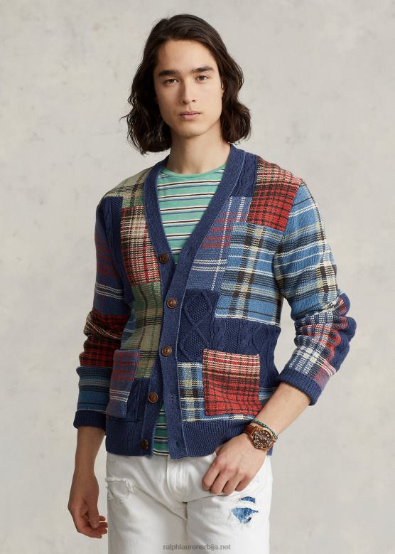 мушкарци Ralph Lauren патцхворк памучни кардиган V2V441203 морнарица мулти
