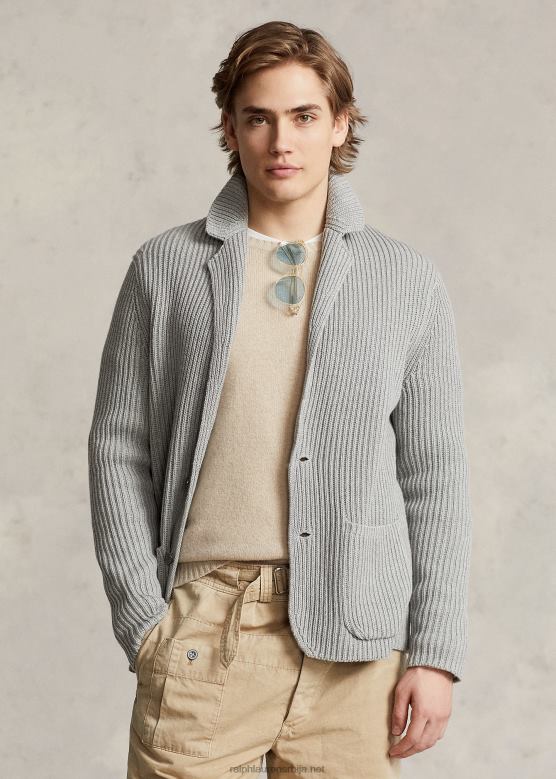 мушкарци Ralph Lauren памучно-кашмирски блејзер кардиган V2V441236 сива