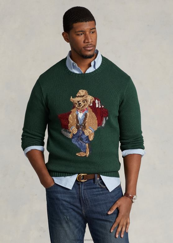 мушкарци Ralph Lauren памучни џемпер поло медведа V2V441650 нови шумски врес