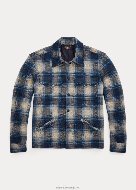 мушкарци Ralph Lauren карирани џемпер од вуне и кашмира V2V441740 плави мулти