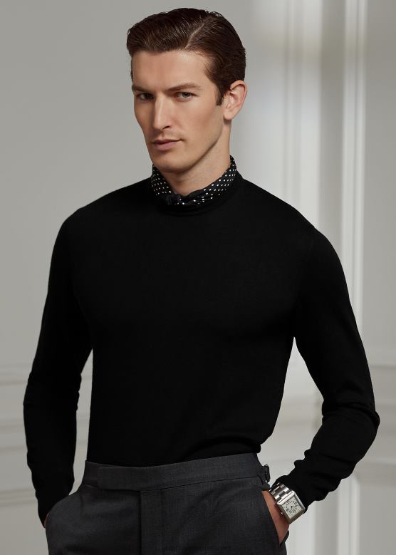 мушкарци Ralph Lauren џемпер од кашмира V2V4449 класична црна