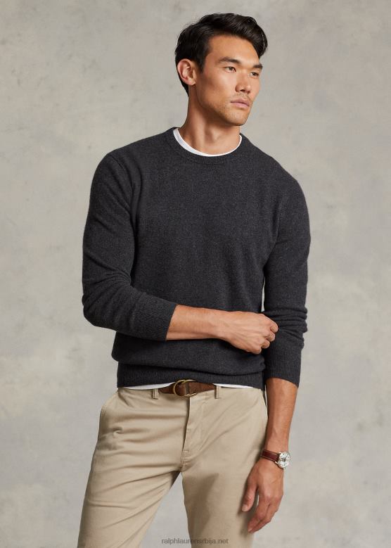 мушкарци Ralph Lauren џемпер од кашмира који се може прати V2V44601 тамни гранитни вријесак