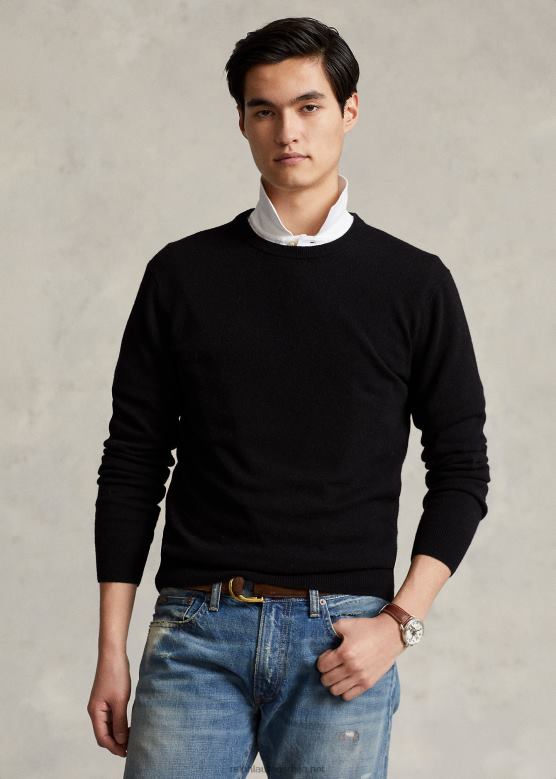 мушкарци Ralph Lauren џемпер од кашмира који се може прати V2V44602 црн