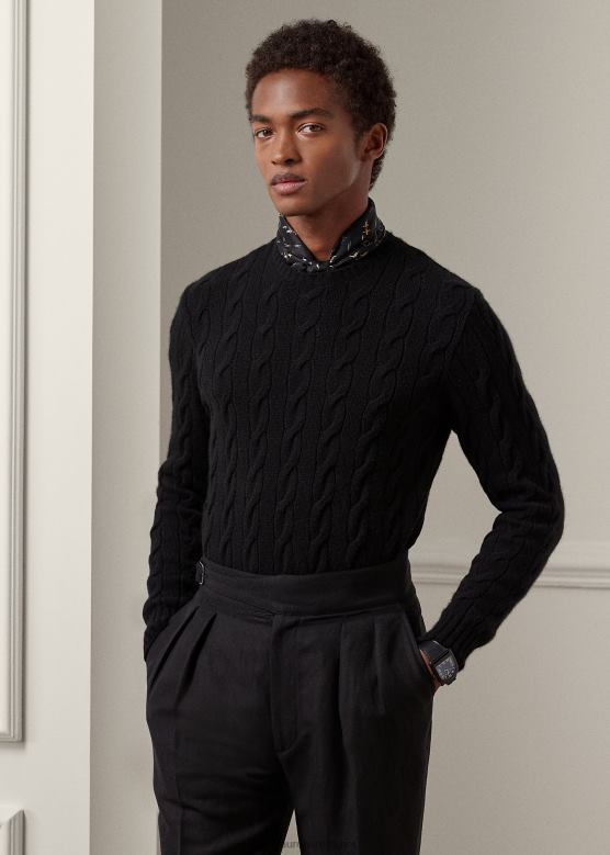 мушкарци Ralph Lauren плетени џемпер од кашмира V2V4473 класична црна