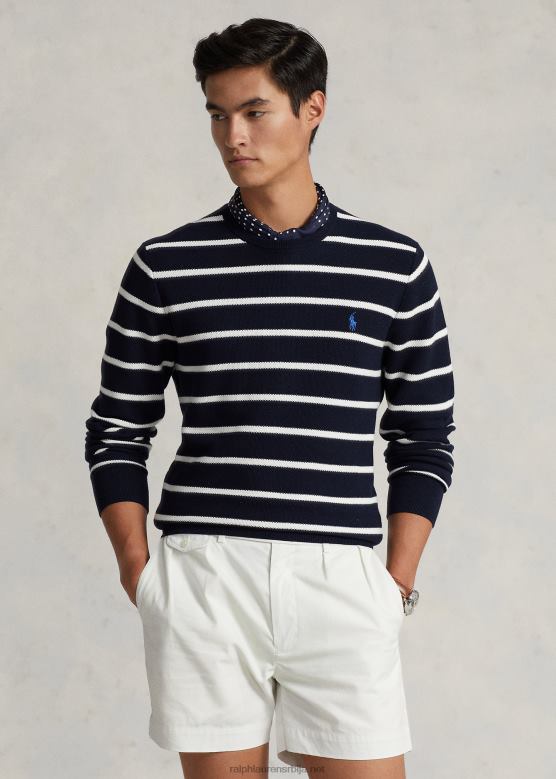 мушкарци Ralph Lauren пругасти памучни џемпер V2V44755 ловац морнарица комбинација