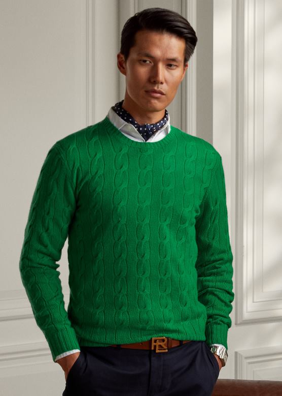 мушкарци Ralph Lauren плетени џемпер од кашмира V2V4477 наутицал греен