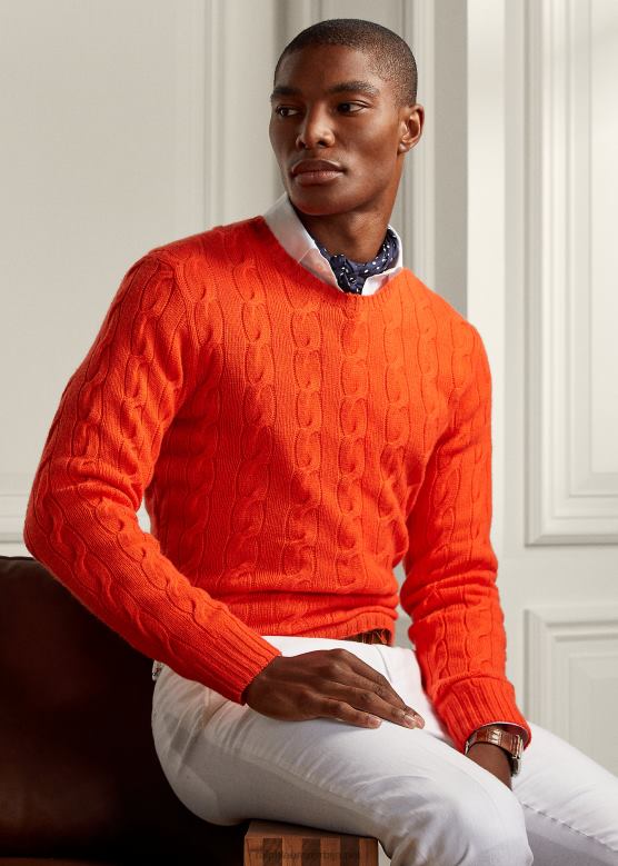 мушкарци Ralph Lauren плетени џемпер од кашмира V2V4479 горко-слатко