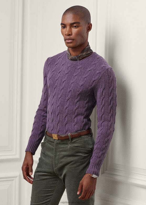 мушкарци Ralph Lauren плетени џемпер од кашмира V2V4481 грожђани меланж