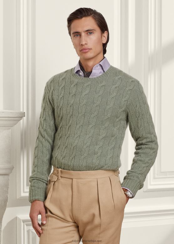 мушкарци Ralph Lauren плетени џемпер од кашмира V2V4483 морски спреј меланге