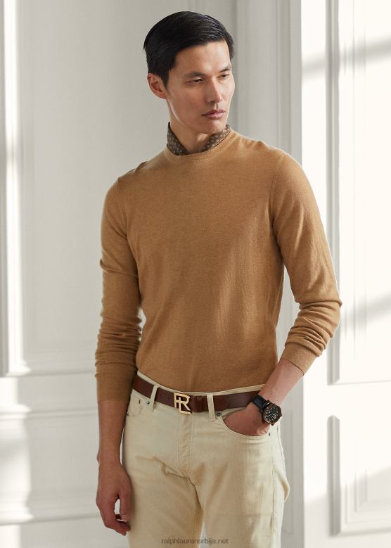 мушкарци Ralph Lauren џемпер од кашмира V2V448402 камил меланж