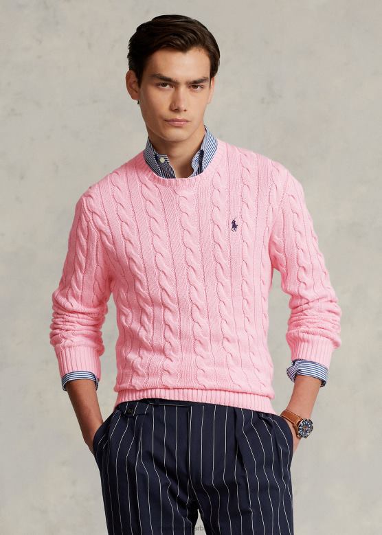 мушкарци Ralph Lauren памучни џемпер од кабловске везе V2V448412 кармел розе