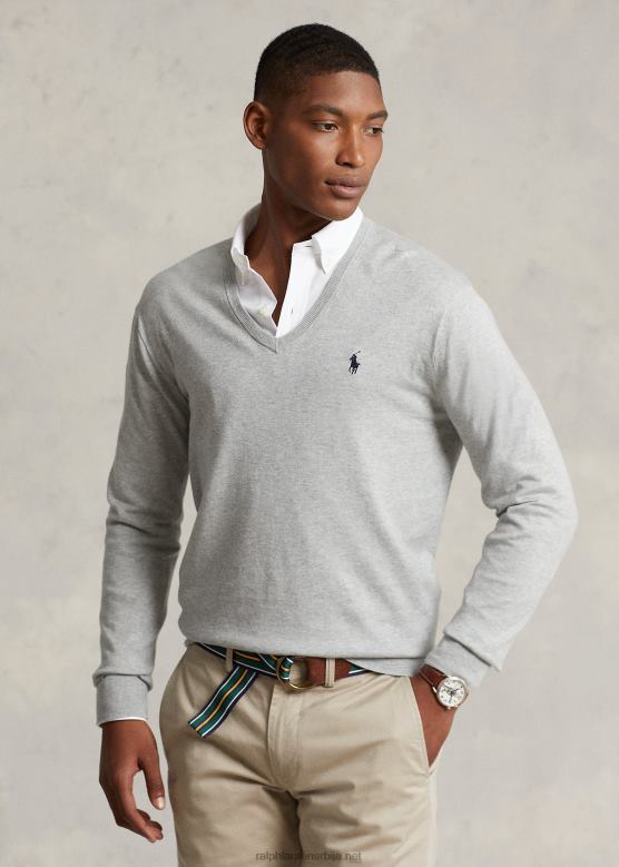 мушкарци Ralph Lauren памучни џемпер с в-изрезом V2V448565 и преко вријеска