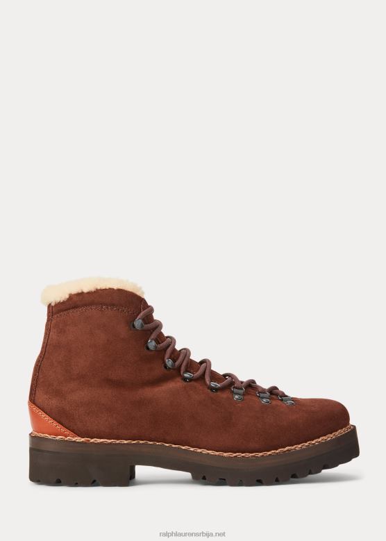 мушкарци Ralph Lauren чизме од телећег антилопа подстављене стрижним влакнима V2V442186 пртљаг браон/крем