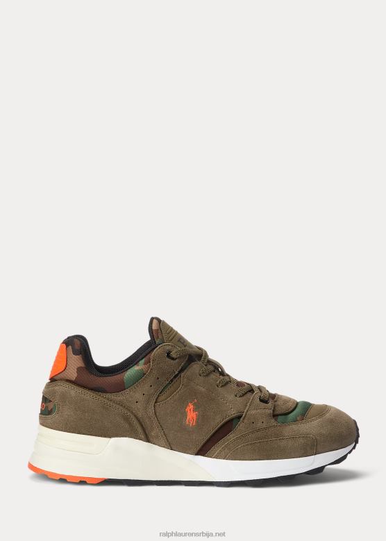 мушкарци Ralph Lauren патике трацкстер 200 од семиша и кепера V2V442190 крошња маслина