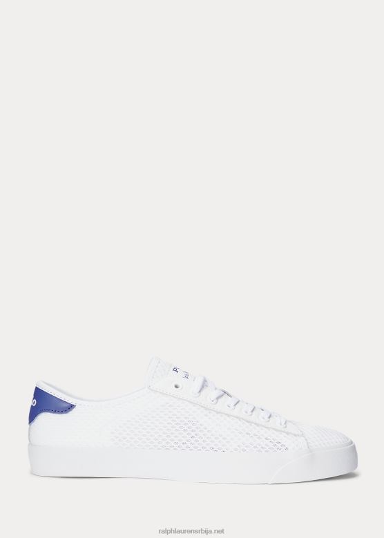 мушкарци Ralph Lauren Нелсон мрежасте патике са кожним украсима V2V441990 бело/слобода