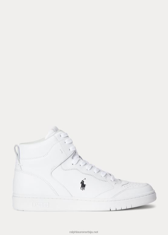 мушкарци Ralph Lauren судске кожне високе патике V2V442001 бело црно