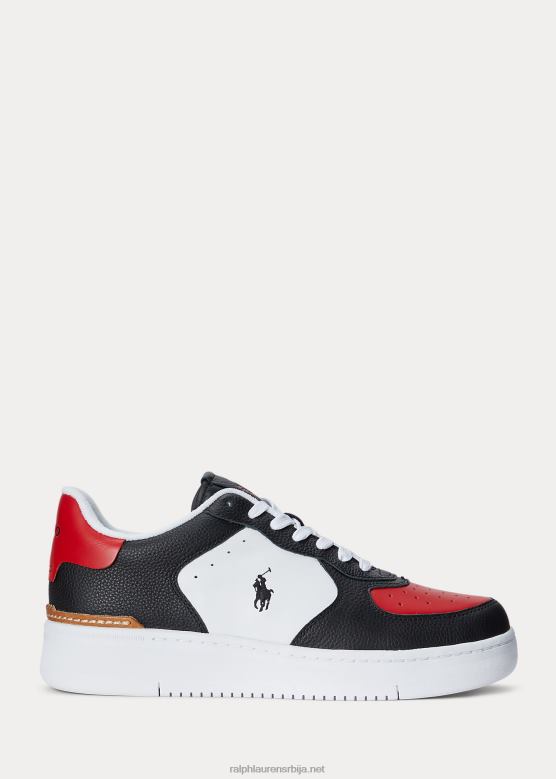 мушкарци Ralph Lauren кожне патике мастерс Цоурт V2V442008 црно/бело/црвено