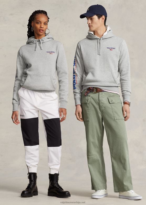 унисек Ralph Lauren поло спорт флис дуксерица V2V443422 и преко хеатхер/ред