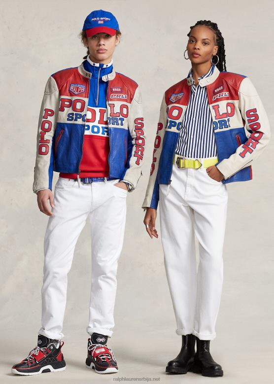 унисек Ralph Lauren поло спорт кожна кафе тркачка јакна V2V441113 сафирна звезда мулти