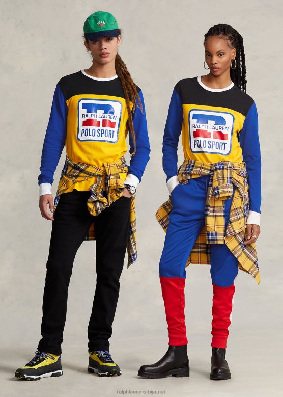 унисек Ralph Lauren плетена мајица са логом V2V443424 жута олуја мулти