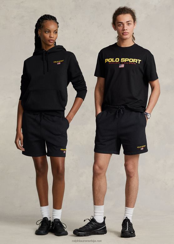 унисек Ralph Lauren Кратки поло спортски флис од 6 инча V2V443417 црн